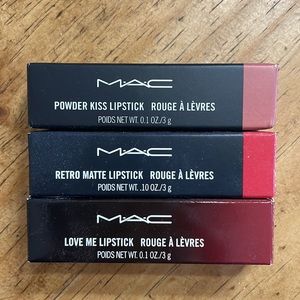 NWT MAC Cosmetics Red Lipstick Trio